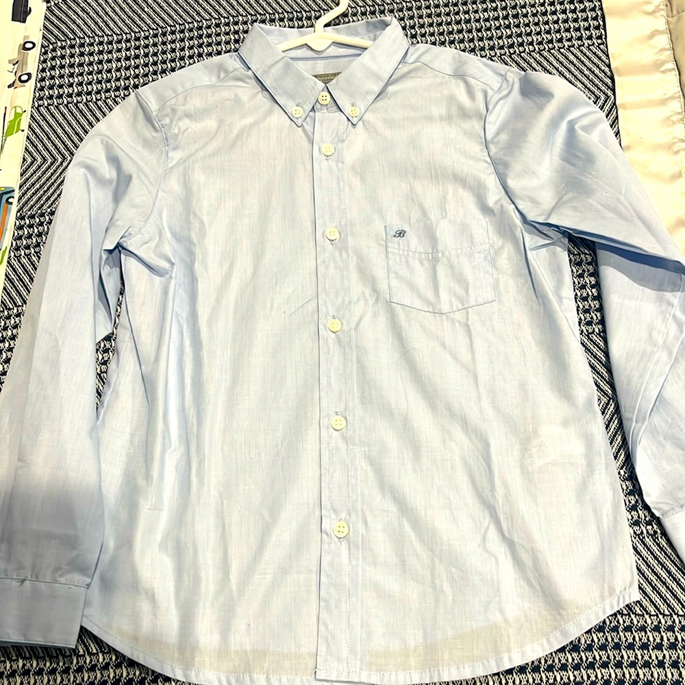 NWT Bonpoint boys dress shirt blue 8